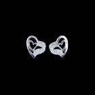 Fashion AAA Silver Cubic Zirconia Earrings 925 Star Shape For Girls