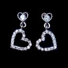 Wedding Design Silver Chandelier Earrings / Cubic Zirconia Drop Earrings For Bridal