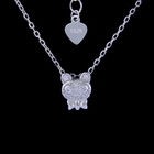 Adorable Silver Pearl Necklace Cat Shape / 925 Silver Freshwater Pearl Necklace