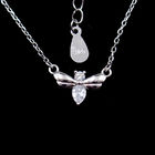 Little Bee Silver Cubic Zirconia Necklace With Rhodium / 18K Gold Plating