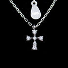 Beautiful AAA Silver Cubic Zirconia Necklace For Woman Cross Shape
