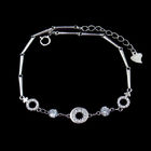 Classical White Silver Cubic Zirconia Bracelet For Woman Customized Size