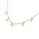 Star and Stone Lozenge Shape Necklace Multi Charms 925 Silver Rose Gold