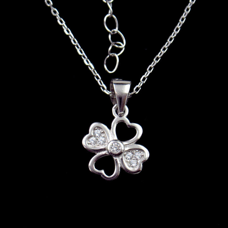 Luxury Cubic Zirconia Solitaire Necklace / Flower CZ Stone Necklace